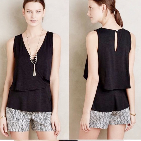 Anthropologie Tops - Deletta Anthropologie Black Cross Front tank